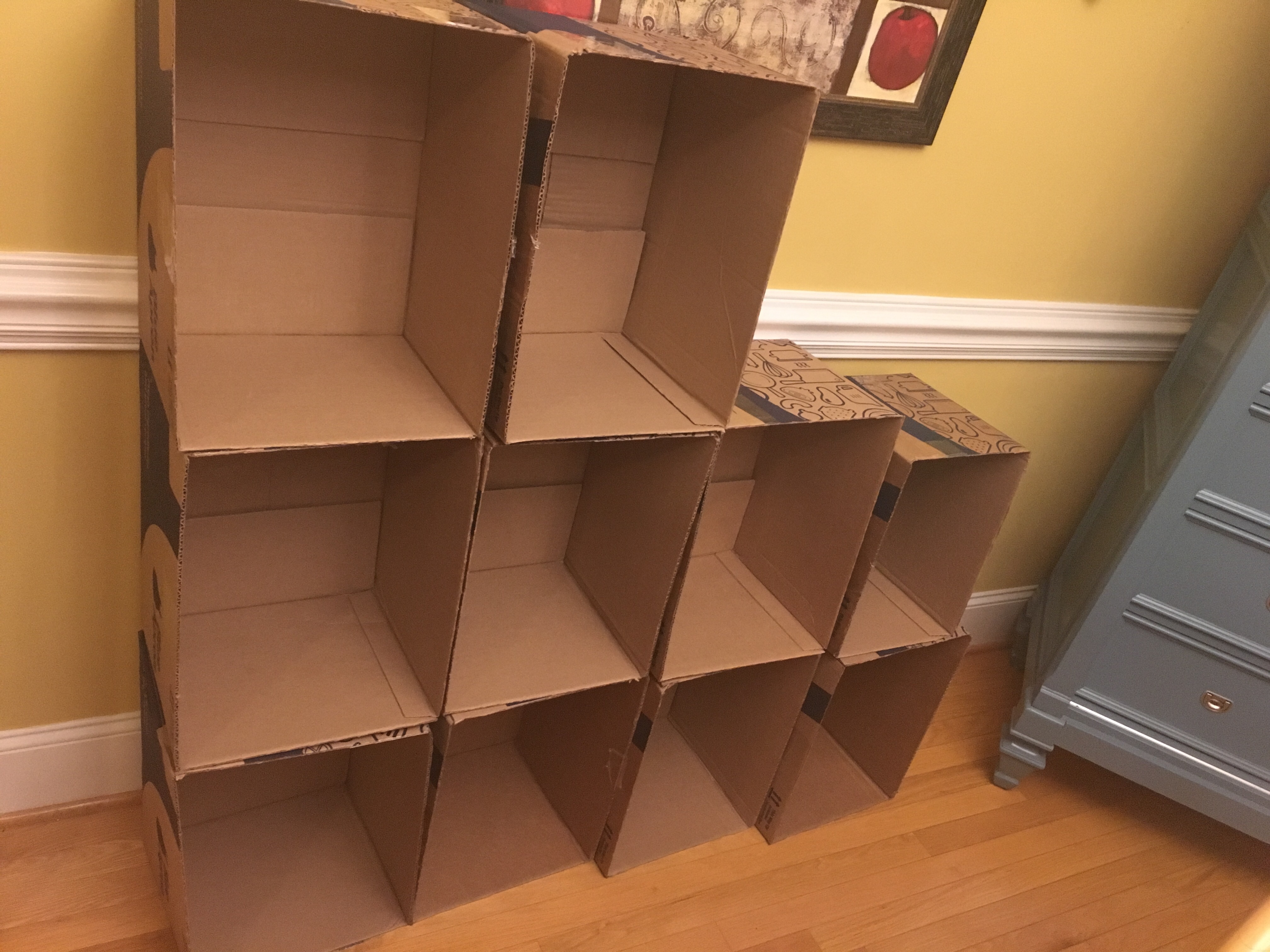 Diy Shelving From Gasp Cardboard Boxes A Bunch Of Craft